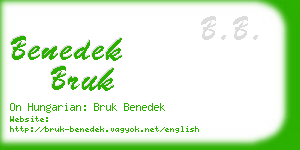 benedek bruk business card